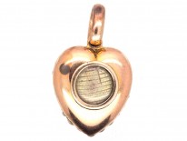 Edwardian Sapphire, Diamond & Split Pearl Heart Shaped Pendant with Locket Back