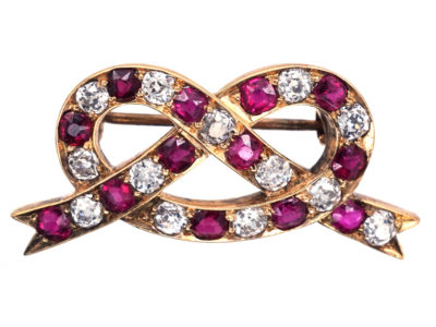 Edwardian Ruby & Diamond Lover’s Knot Brooch