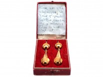 Georgian 18ct Gold Drop Earrings in Original Case