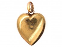 Edwardian 15ct Gold Heart Shaped Locket with Three Rose Diamonds