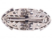 Art Deco Silver & Paste Double Clip Brooch