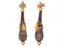 Regency 15ct Gold & Woven Hair Drop Earrings