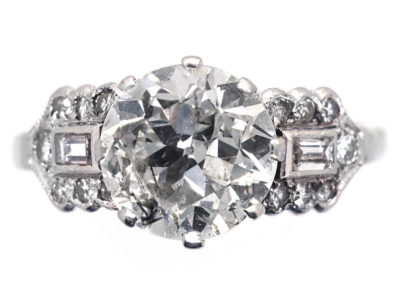 Art Deco Platinum & Diamond Single Stone Ring