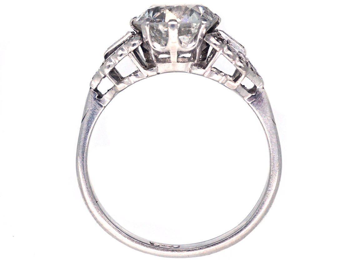 Art Deco Platinum & Diamond Single Stone Ring (76H) | The Antique ...