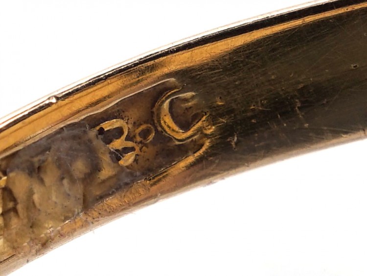 Art Nouveau 18ct Gold & Blister Pearl Ring by Murrle Bennett