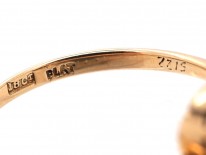 Edwardian 18ct Gold & Platinum, Sapphire & Diamond Crossover Ring