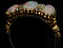 Victorian Three Stone Opal & Diamond Ring