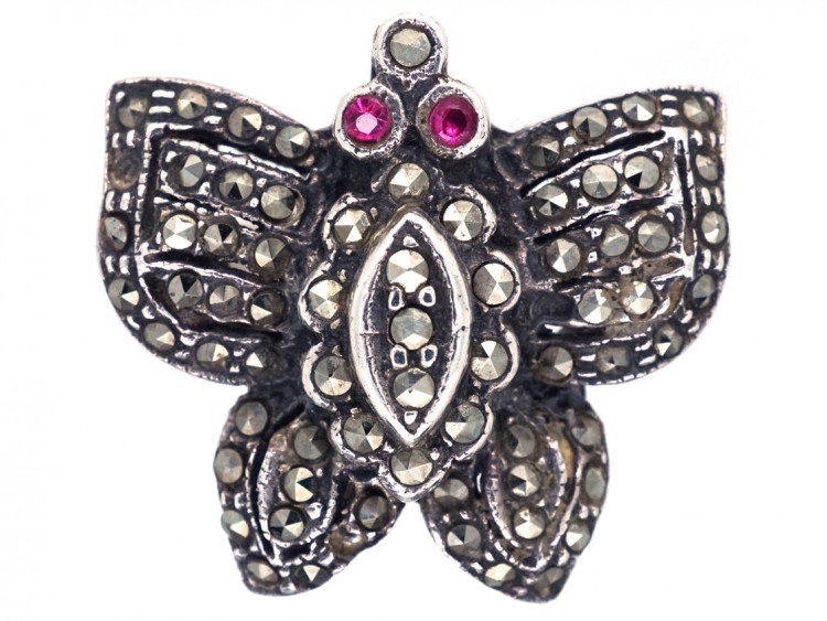 Silver ​& Marcasite Butterfly Ring