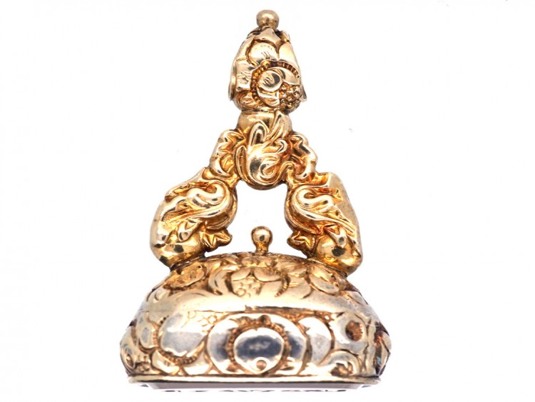 Georgian Gold Cased & Chalcedony Seal With Monogram