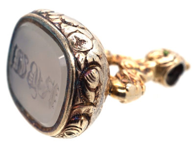 Georgian Gold Cased & Chalcedony Seal With Monogram