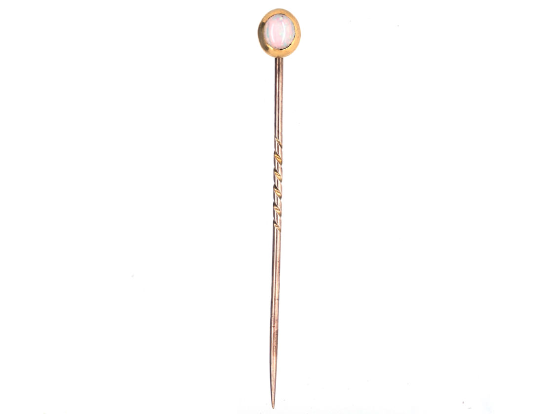 Edwardian 15ct Gold & Opal Tie Pin (51SS) | The Antique Jewellery Company