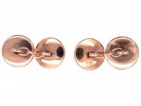 Edwardian 9ct Gold & Mother of Pearl Round Cufflinks