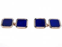 Art Deco 9ct & 18ct Gold, Lapis Lazuli Cufflinks
