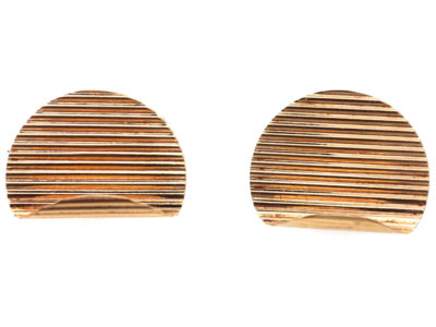 9ct Gold Stripe & Curve Earrings