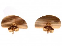 9ct Gold Stripe & Curve Earrings