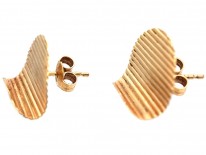9ct Gold Stripe & Curve Earrings