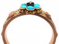 Georgian 18ct Three Colour Gold Forget Me Not Ring