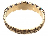 Georgian 15ct Gold, Turquoise & Natural Split Pearl Ring