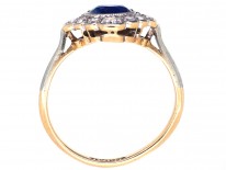 Edwardian Sapphire & Diamond Diamond Shaped Cluster Ring