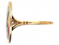 French Fin de Siècle 18ct Gold & Enamel Lady Ring