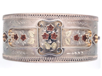 Victorian Silver & Gold Overlay Bangle