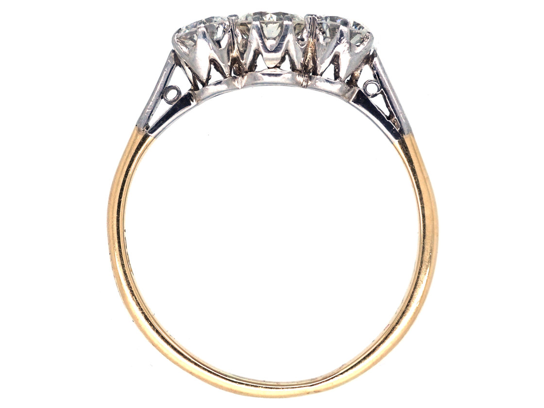 1920s 18ct Gold & Platinum Three Stone Diamond Ring (178H) | The ...