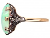 Art Deco 18ct Gold Large Opal Ring
