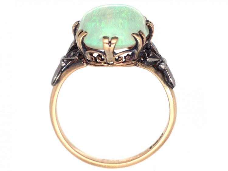 Art Deco 18ct Gold Large Opal Ring