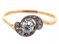 Edwardian Diamond Solitaire Twist Ring