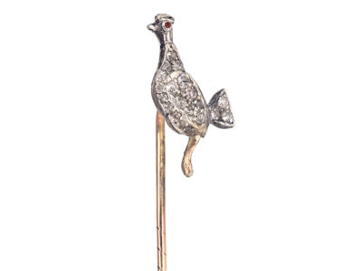 Edwardian Cockerel Diamond Set Tie Pin