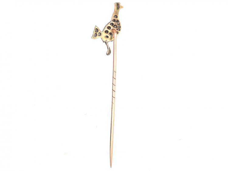 Edwardian Cockerel Diamond Set Tie Pin