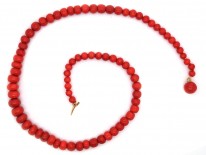 Victorian Natural Red Coral Bead Necklace