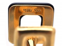 18ct Gold & Onyx Square Hinged Cufflinks
