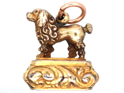 Georgian Gold Cased King Charles Spaniel Seal