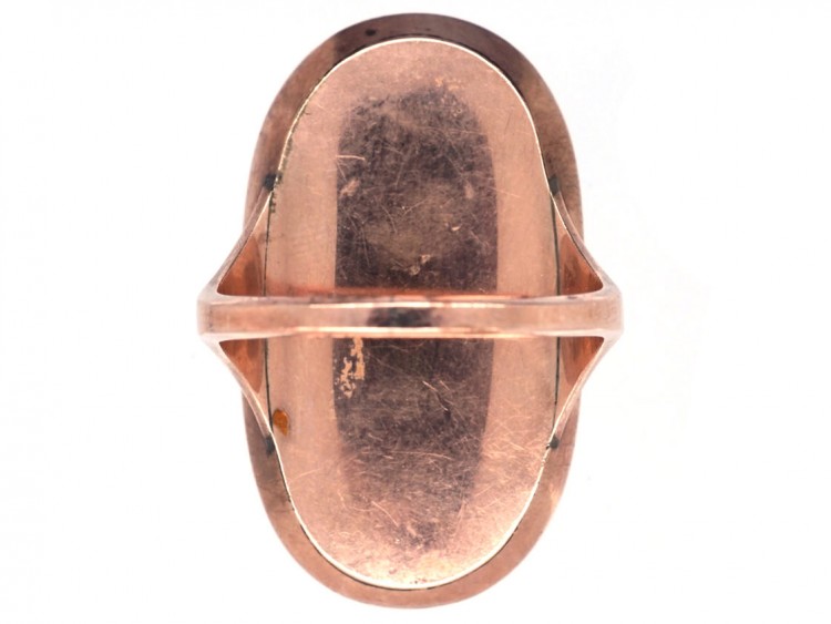 Georgian Gold & Enamel Miniature Ring of a Lady & Her Dog