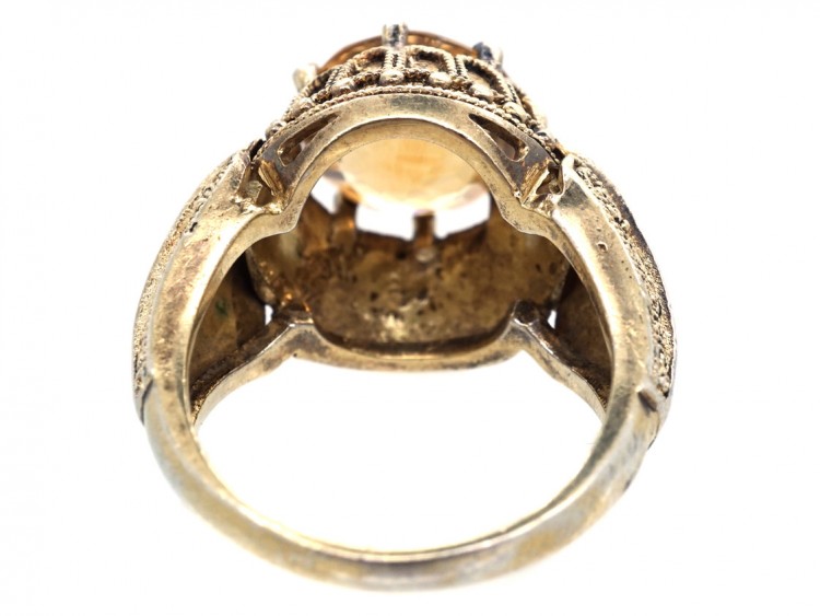 Theodor Fahrner Silver Gilt & Citrine Ring