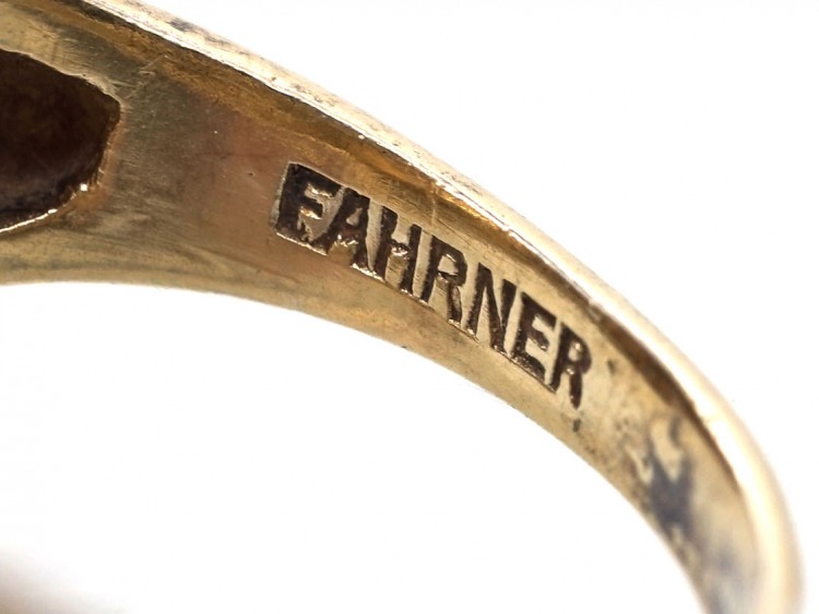 Theodor Fahrner Silver Gilt & Citrine Ring