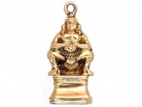 18ct Gold Hindu Monkey God Hanuman Seal With Squirrel Intaglio Base