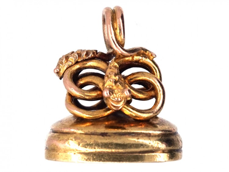Regency 15ct Gold Three Entwined Snakes Seal