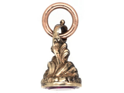Tiny Victorian Gold Seal With Amethyst Base