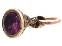 Tiny Victorian Gold Seal With Amethyst Base