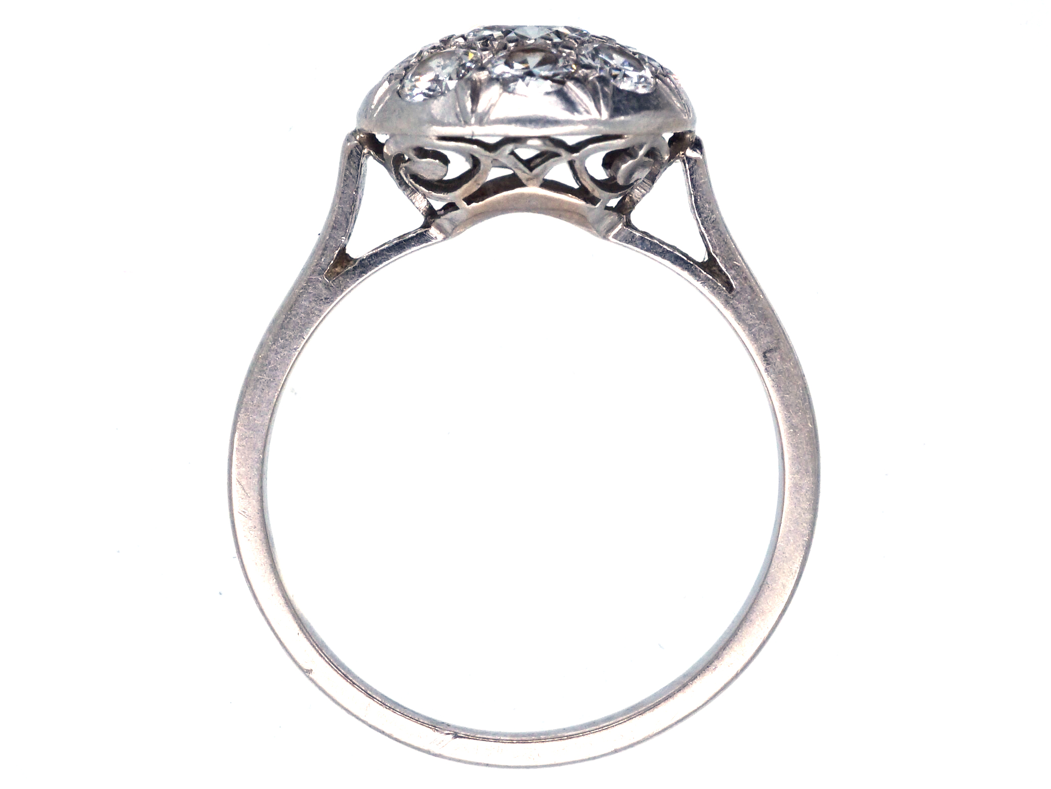 Art Deco Diamond Set Bombé Cluster Ring - The Antique Jewellery Company
