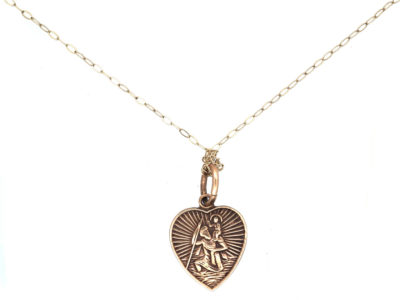 9ct Gold St Christopher Pendant on 9ct Gold Chain