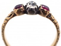 Georgian 18ct Gold Ruby & Diamond Ring