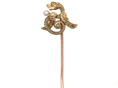Edwardian 10ct Gold Tie Pin of a Griffin