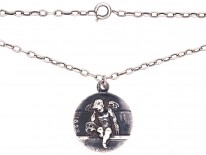 Weeping Angel Silver Pendant on Silver Chain after N. Blasset of Amiens