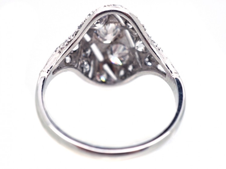 French Art Deco Platinum & Diamond Set Ring