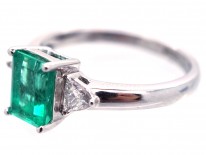18ct Gold, Colombian Emerald & Diamond Ring