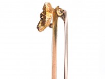 Edwardian 9ct Gold Stock Pin / Brooch of  a Fox Head