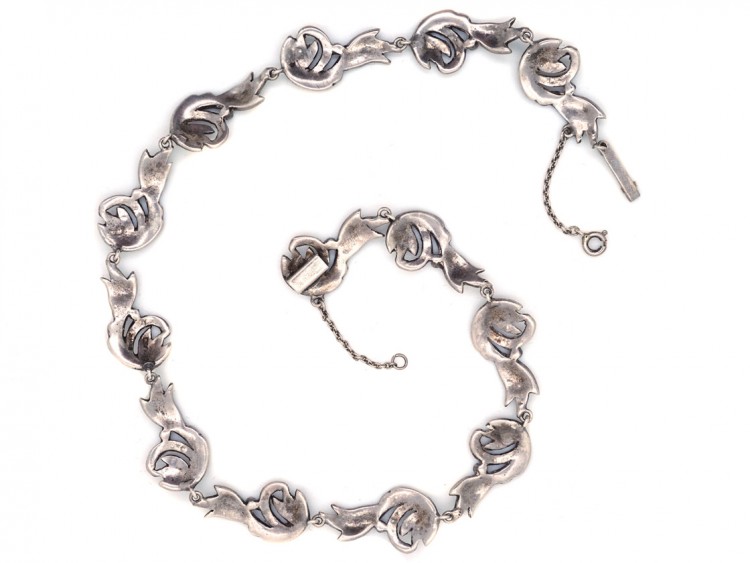 Silver & Marcasite Art Deco Swirl Design Collar